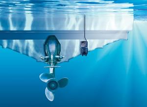 transducer on bottom of a boat